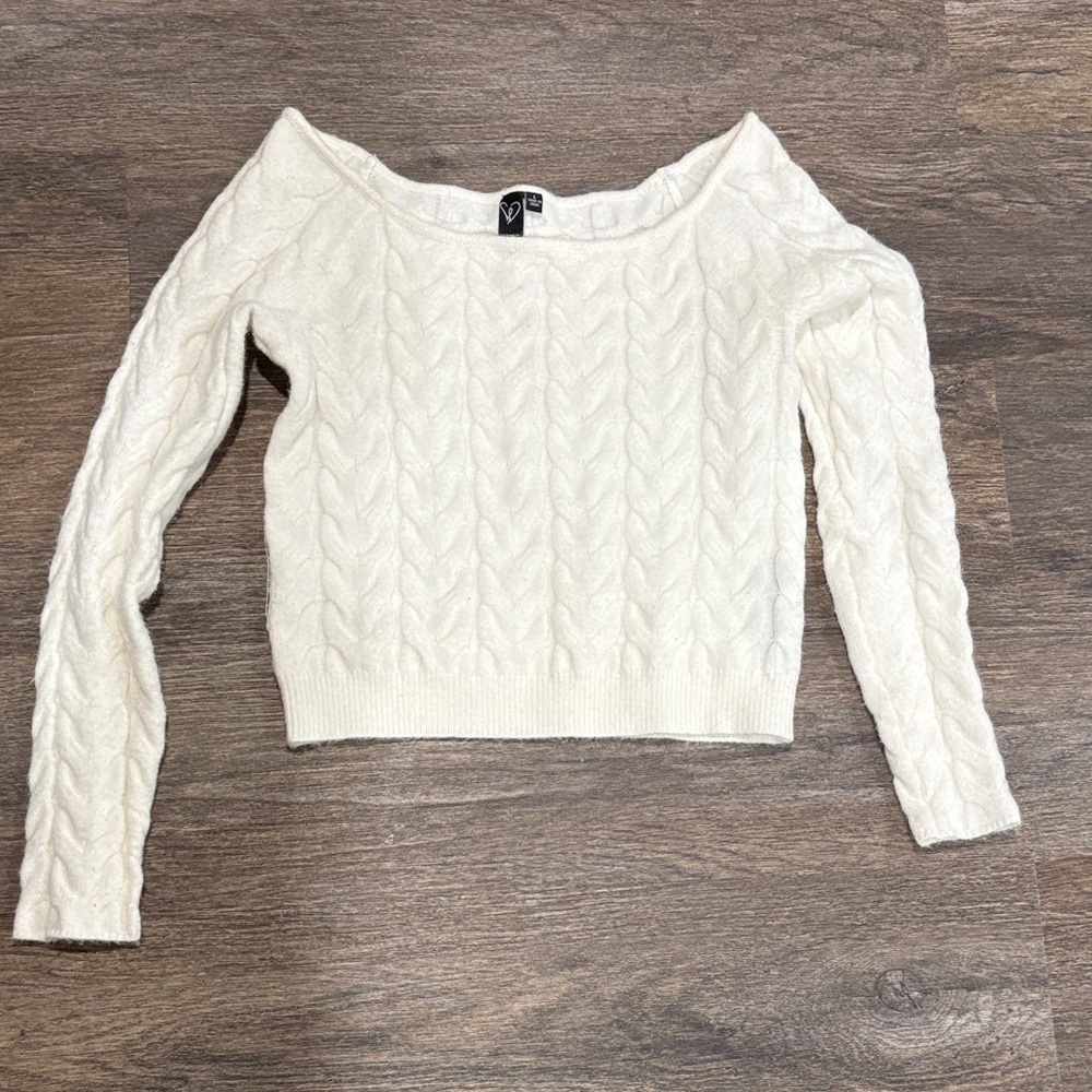 Windsor Off-White Off-the-Shoulder Sweater